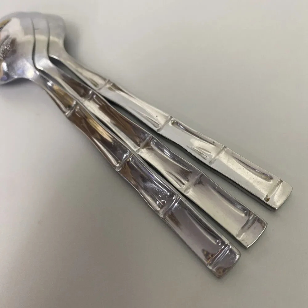 Reed & Barton Rebacraft Bamboo Teaspoons Set of 3 Stainless Steel Japan Flatware